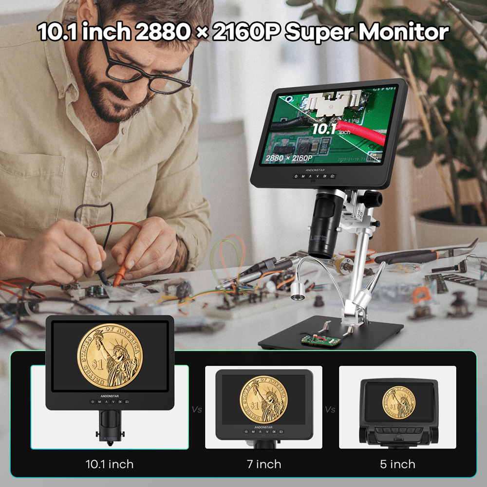 Andonstar Trinocular HDMI USB  – обзор и цена Electronics Repair Microscope