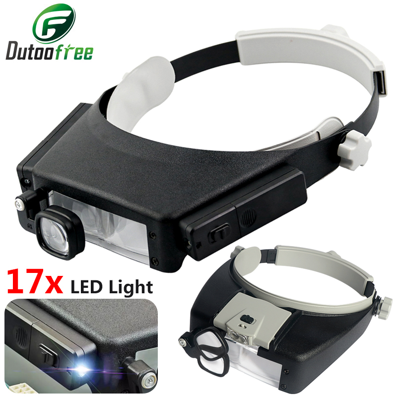 New Headband Magnifier LED Lig – обзор и цена Electronics Repair Glasses