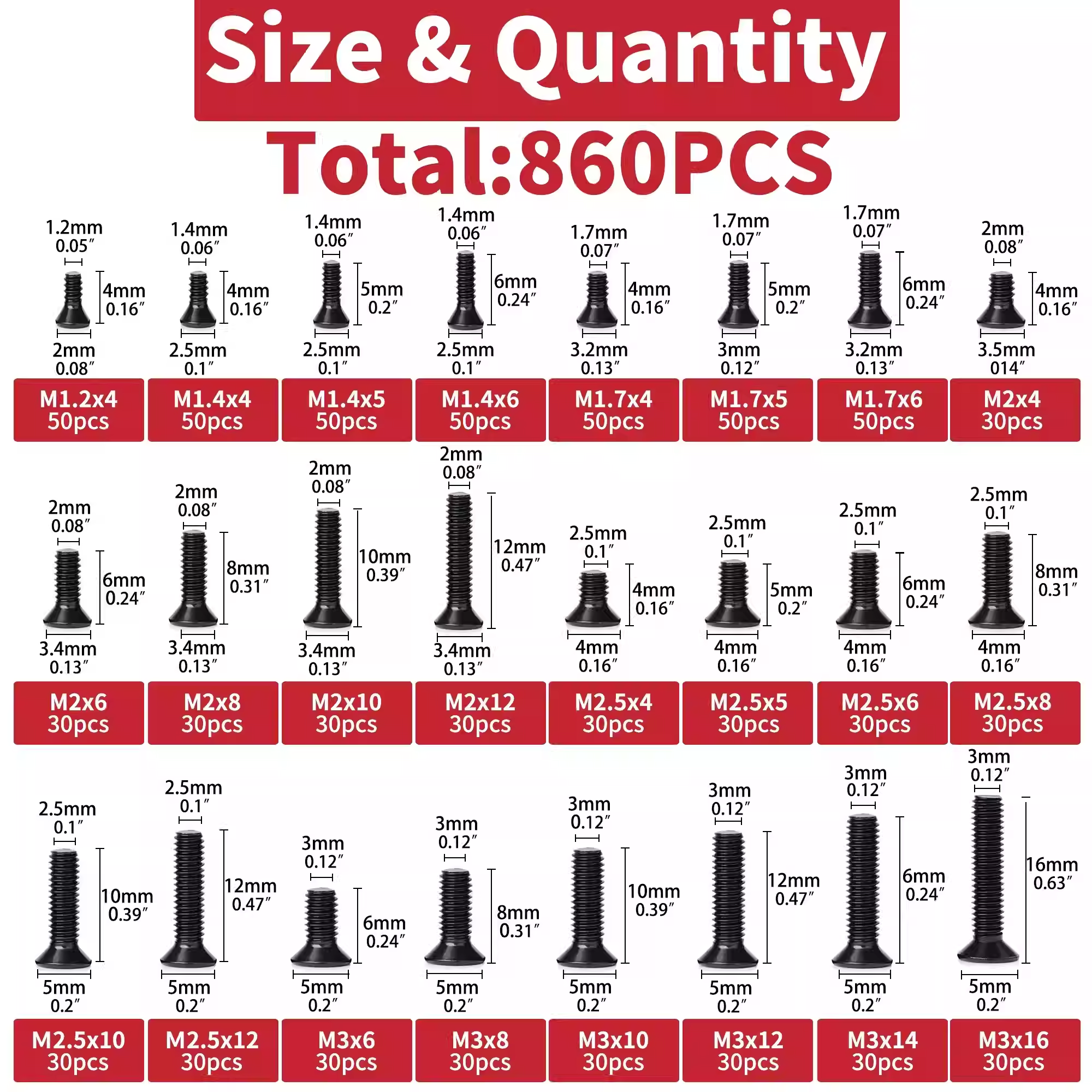 860PCS Small Screws Assortment – обзор и цена Electronics Repair Glasses