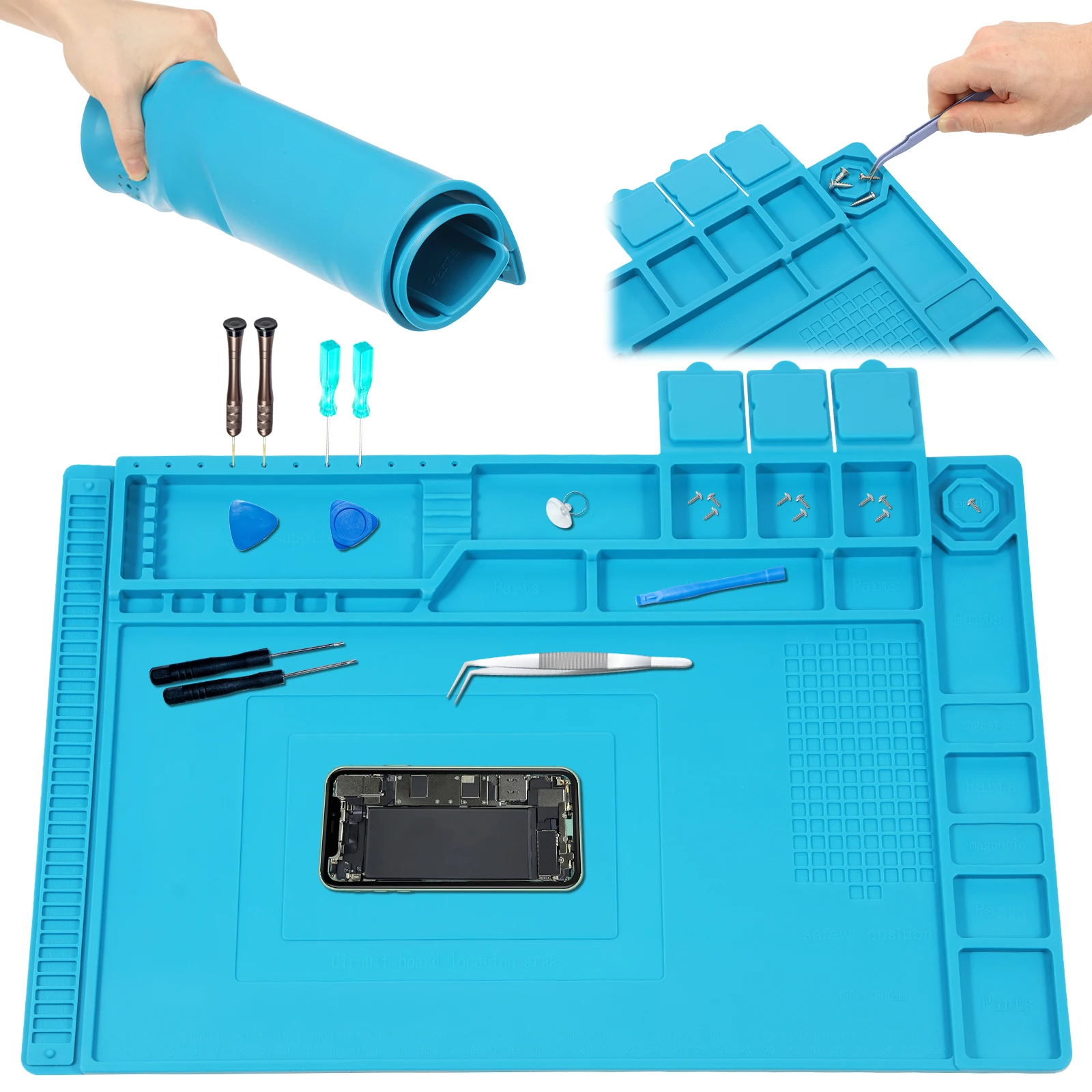 45x30cm Silicone Soldering Mat – обзор и цена Electronics Repair Mat